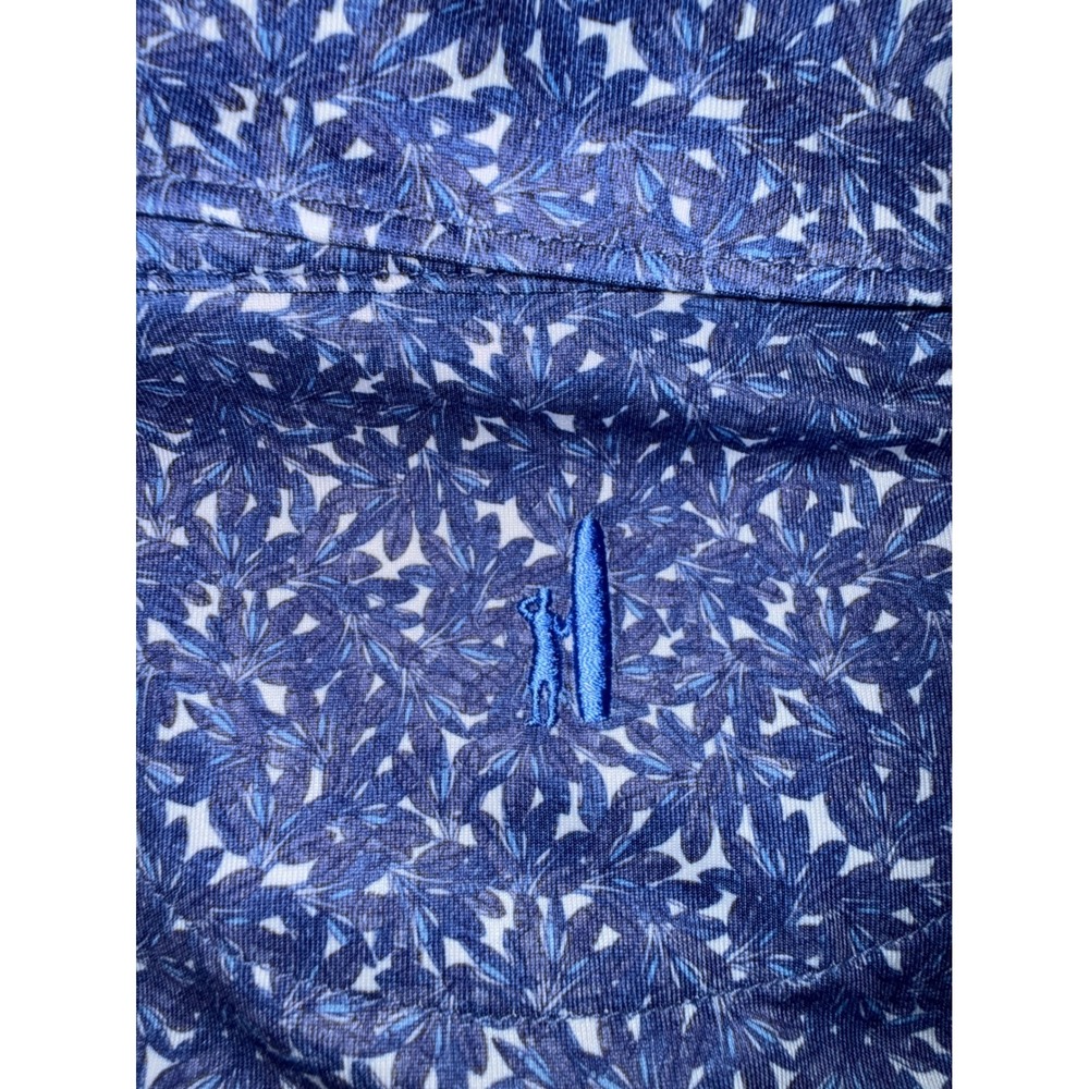 Johnnie-O Mens XXL Blue Floral Performance Polo Shirt Gainey Ranch UPF 50 Golf - Picture 9 of 10